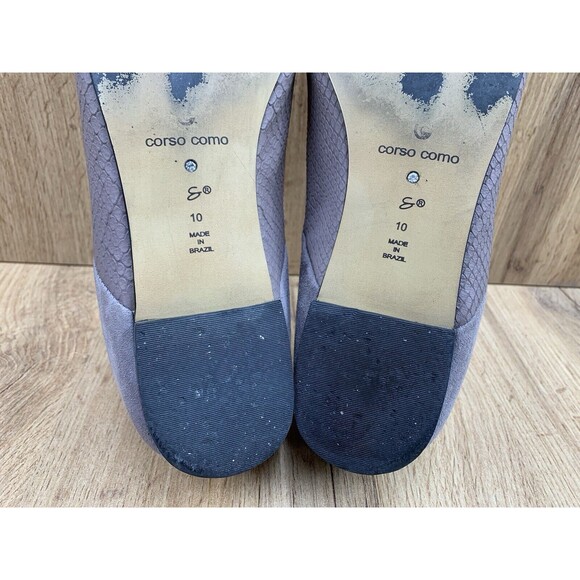 Corso Como Flats Shoes Women's 10 Suede Slate Gray Snakeskin Patent Comfort BR01 - Picture 13 of 16